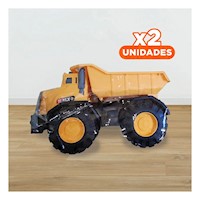 Pack2 Transporte Volquete Amarillo de Juguete en Bolsa para Construccion Y+Regalo Sticker